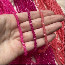 Ювелирное стекло «Алмазная крошка» розовые оттенки, 5 мм, нить