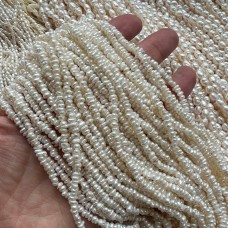 Жемчуг натуральный «Рис», плоский 2-3 мм, нить