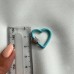 Карабин винтовой "Сердце" с цирконами и эмалью, 22 мм, родирование