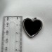 Подвеска "Сердце" с черным акрилом, 25 мм, родирование/позолота