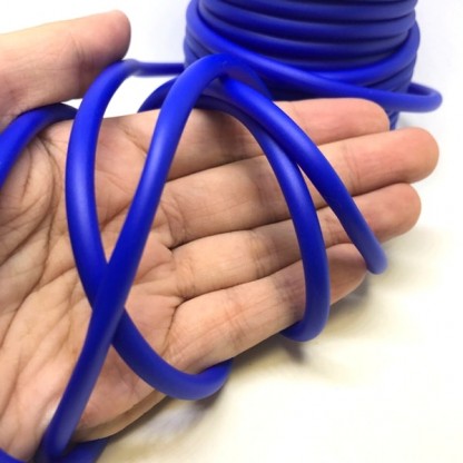 Силиконовый полый шнур 5мм, синий.