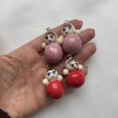 Подвеска «Неваляшка» ручной работы, 35*25 мм, керамика