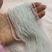 Хрусталь, граненая бусина, прозрачный, 3,2*3,6 мм, нить