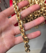 Цепь "Медеа", 50 см, 10*14 мм, позолота/родирование