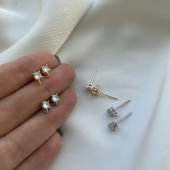 Швензы инкрустация цирконами, позолота 24К/родирование