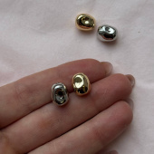 Ювелирная бусина "Мятая", 12*9,5 мм