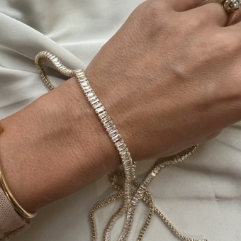 Стразовая лента «Багетная огранка», 4*2 мм, 10 см