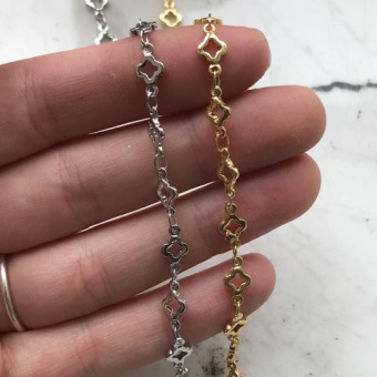 Цепь в стиле Van Cleef, позолота/родирование