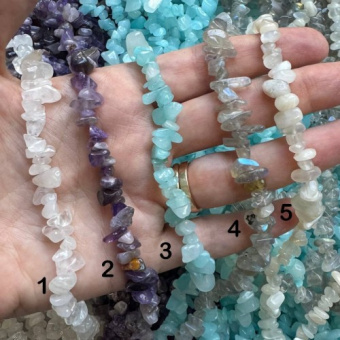 Натуральные камни свободной формы, нить