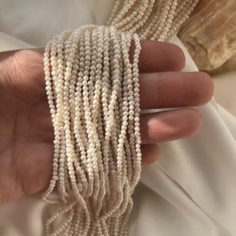 Натуральный жемчуг, 2.5 мм, нить 35 см