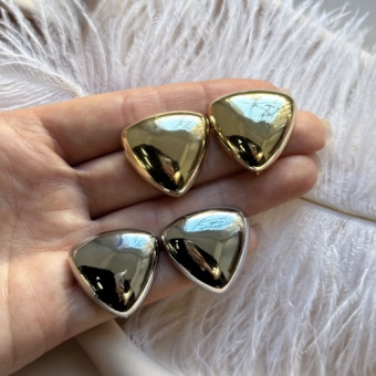 Швензы "Треугольники", 30*26 мм, позолота/родирование
