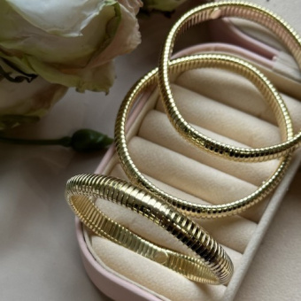 Браслет змеиного плетения, 8 мм, позолота