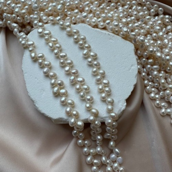 Жемчуг "Елочка" округлый, 6*5 мм, нить 17 см