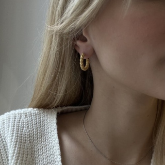 Серьги в стиле Tiffany Итальянская фурнитура Матовая позолота 18К