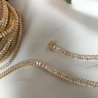 Стразовая лента «Багетная огранка», 4*2 мм, 10 см