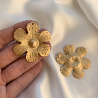 Подвеска "Цветок" 45 мм, Итальянская фурнитура, позолота 24К