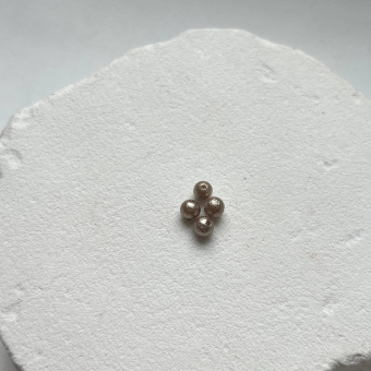 Матовый жемчуг майорка «Бронза», фактурная бусина, 4 мм