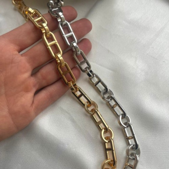 Цепь "Дублин", 25*10 мм, позолота/родирование