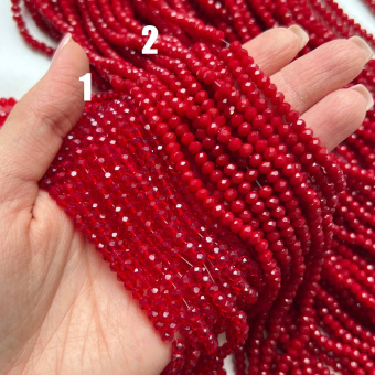 Хрусталь граненый "Красный", 4,3 мм, нить