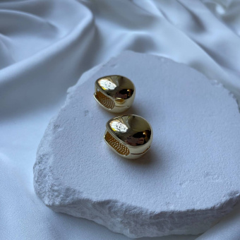 Серьги "Капля металла", 18,3*15 мм