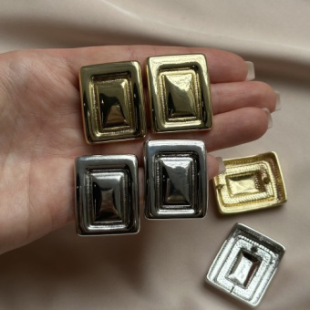 Швензы "Прямоугольные", 25*32 мм, позолота/родирование