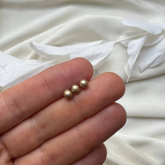 Матовый жемчуг майорка «Бронза», фактурная бусина, 4 мм