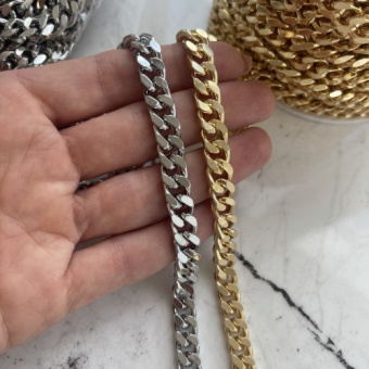 Цепь "Лондон" 12*15 мм Позолота 24К, Родирование