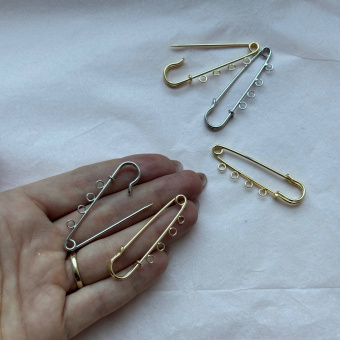 Основа для броши "Булавка на 4 отверстия", 53*15 мм