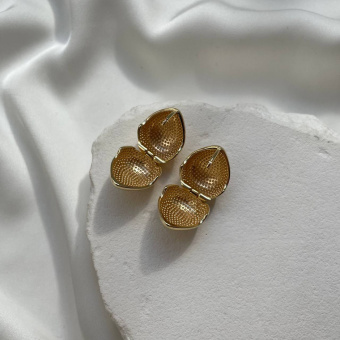 Серьги "Капля металла", 18,3*15 мм