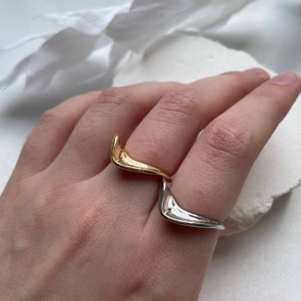 Кольцо "Волна" под вклейку, регулируемое