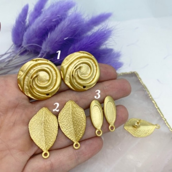 Швензы разных форм Итальнякая фурнитура Матовая позолота 18К