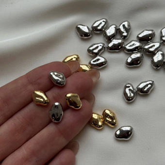 Бусина "Мятая", 12*8 мм