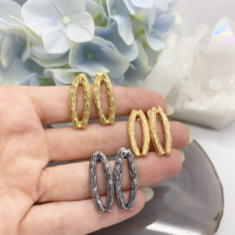 Швензы, Итальянская фурнитура. 24*12мм. Матовая Позолота 18К.