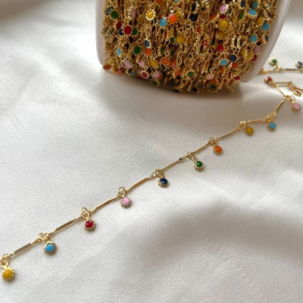 Цепь "Гирлянда", 50 см, 1мм, позолота