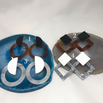 Серьги геометрические, акрил