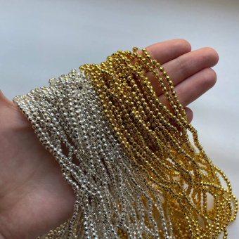 Гематит "Серебро" и "Золото", 3.2 мм, нить