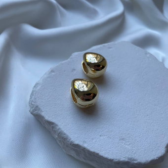 Серьги "Капля металла", 18,3*15 мм