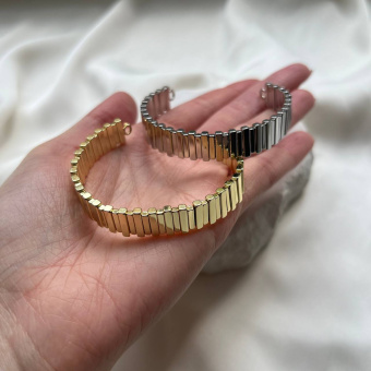 Браслет "Ребристый", 11*3 мм, регулируемый