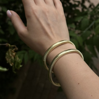 Браслет змеиного плетения, 8 мм, позолота