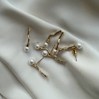 Серьги с жемчугом Майорка, 25*8 мм