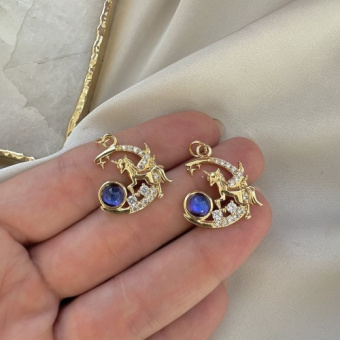 Подвеска "Единорог" с цирконами