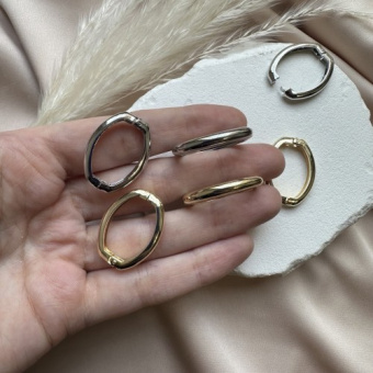 Карабин "Овальный гладкий", 27*20 мм, позолота/родирование, шт