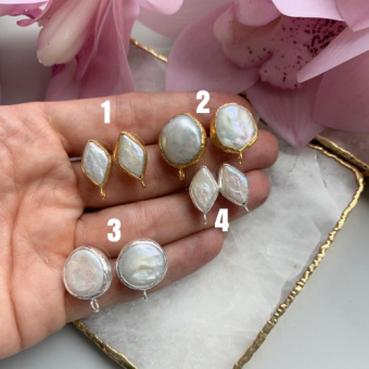 Серьги с барочным жемчугом разных форм в позолоте 24К/посеребрении