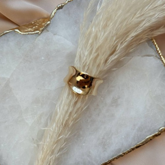 Кольцо "Мятое широкое", 13 мм, разъемное, позолота