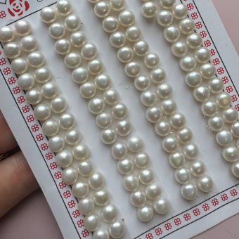 Жемчуг полупросверленный, полусфера 6 мм, пара