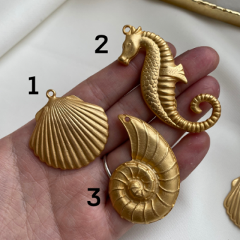 Подвески «Море», Итальянская фурнитура, позолота