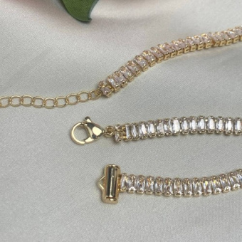 Стразовая лента «Багетная огранка», 4*2 мм, 10 см