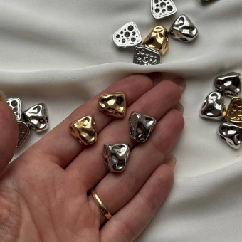 Бусина-подвеска "Мятая", 15*14 мм