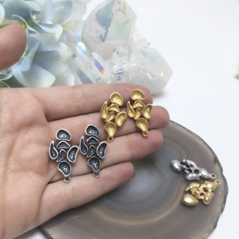 Швензы, Итальянская фурнитура. Матовая Позолота 18К/Американское серебро