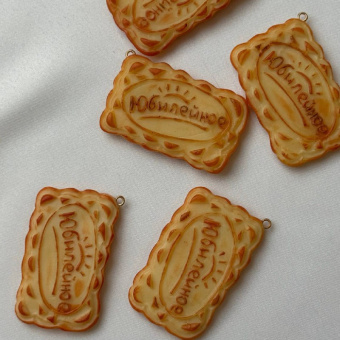 Подвеска "Печенье Юбилейное", 47*29 мм